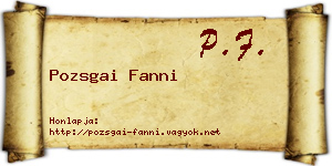 Pozsgai Fanni névjegykártya